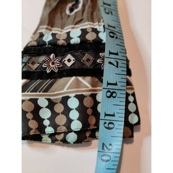 Agora Womens Top Blouse Snap Button Front Long Sleeve Collared Size XL‎ - Picture 9 of 10